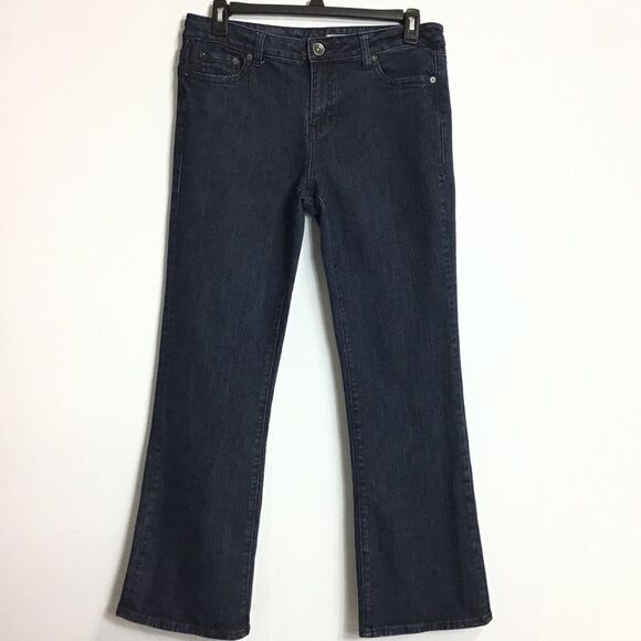 DKNY Denim Jeans High Waist Straight Leg Dark Wash Jeans Size 14 - Picture 2 of 16